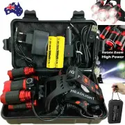 Headlamp 350000LM Zoom T6 LED Flashlight Headlight Rechargeable Head Torch Camp
