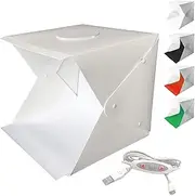 WANBY Photo Studio Tent Mini Foldable Photography Studio Portable Light Box Kit with LED Light Tent Adjustable Brightness 2 LED Lights and 4pcs Color Background（30x30 cm/12x12 inch）