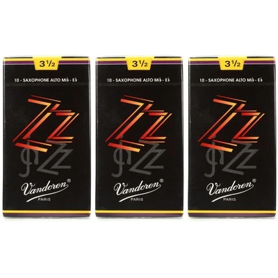 Vandoren ZZ Alto Saxophone Reeds - 3.5 (30-pack)