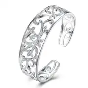 Silver plating Hollow Branch Bracelets & Bangles for Women Elegant Lady Gift Jewelry