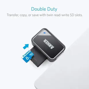 [現貨]Anker USB3.0 2 in 1 Reader 讀卡機 SD卡 Micro SD MMC RS-MMC