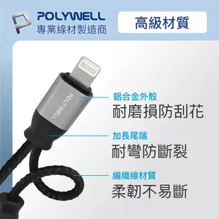 POLYWELL Lightning轉3.5mm+充電二合一 音源耳機轉接線 適用iPhone 寶利威爾 台灣現貨