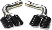 1 Pair 304 Stainless Steel Exhaust Tip 2016-2018 Compatible For Audi Q7 Up To SQ7 Four Tips Black Nozzle Muffler Tip TailTip(3.0T Diesel Black)