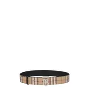 Burberry TB Plaque Checked Buckle Belt 90,95 Black