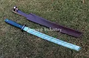 Handmade Damascus Steel Full Tang Tanto Viking Sword With Sheath Medieval Sword