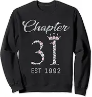 [X.Style] Chapter 31 EST 1992 31st Birthday Tee for Womens Sweatshirt ds876 Sweater (2XL) Black