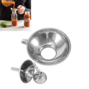 4 Pack Kitchen Funnels Set, Stainless Steel Wide Mouth Canning Funnel with Ha...