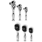 3x Stubby Drive Ratchet Set Short Portable Quick Release 72-tooth Car Repair