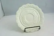 Cardinal Inc Antique Lace Embossed Cream 6 5/8" Saucers Candle Tidbit Tray Lot 4