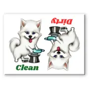 AMERICAN ESKIMO DOG Clean Dirty DISHWASHER MAGNET New