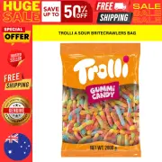 Trolli Brite Crawlers 2kg Bag Candy Buffet Gummy Sour Worms Lollies Flavour New
