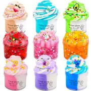 Slime Kit 9 Pack - 3 Jelly Cube Crunchy, 3 Cloud, 3 Butter - Soft Stretchy Cl...
