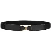 Womens Skinny Elastic Black Belt Thin Bow Belt for Women Dresses Stretchy Wai...