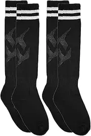 Luwint Striped Soccer Socks, Cushion Long Sports Socks Over-The-Calf Athletic Socks for Kids 6-10 Years