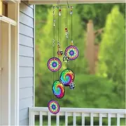 Wind Chimes 2 Style Memorial Wind Chimes, Rainbow Windows, Hanging Sun Catchers, feng Shui Wind Chimes Decoration for terraces, Balconies, Gardens Wind Chimes Outdoor (Size : Color 1)