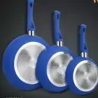 Shineuri ~ 8" Fry Pan ~ Royal Blue ~ Aluminum ~ Non Stick Frying Pan ~ W/Lid