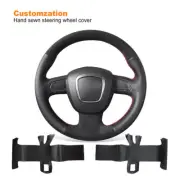 DIY Hand-sewn Leather Suede Steering Wheel Cover for Audi A3 A4 A5 A8 Q7 S4 S5