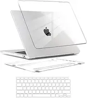 T Tersely Clear Case for MacBook Air 15-inch 2025 2024 2023(M4/M3/M2 chip, Model A3241/A3114/A2941),Protective Plastic Hard Clear Case + Keyboard Cover - Transparent