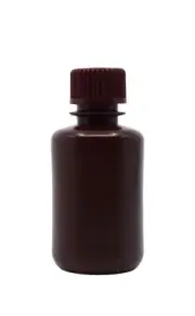 Eisco Labs 60ml Amber Reagent Bottle, Narrow Mouth with Screw Cap - HDPE