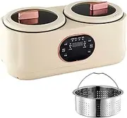 Automatic Double-Liner Cooker, Automatic Slow Cooker with Intelligent Touch Screen, Multi-Function Integrated Dual-Control Small Rice Cooker to 8-Hour Heat Preservation, for Camping, Outdoors