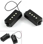 KieTeiiK Bass Pickup, Black 4 String Noiseless Pickup Set for Bridge Pickup Set