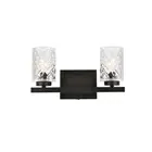 Living District Cassie 2 Light Vanity, Black/Clear - LD7026W14BK