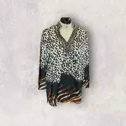 NWT Chico’s Embellished mixed animal print tunic size 2