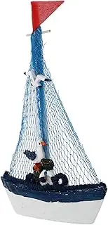 Operitacx Unique Wooden Mediterranean Sailboat Model Ornament Fish Tank Decor Home Fish Tank Accessory Artwork