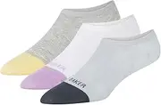[TED BAKER] Women's 3 Pack Liner Socks, Lt Blue/Pastel, OS, Navy/Lilac Breeze/Mellow Yellow, One Size