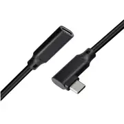 PD 5A Curved USB3.1 Type-C 90 Degree Extension Cable 4K 60Hz 10Gbps USB-C Gen 2 Extender Cord 5m For Macbook ASUS HP Laptop