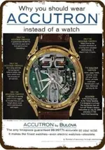 TANLINXIN 1962 ACCUTRON BULOVA SPACEVIEW 手錶復古外觀複製品金屬錫標誌牆藝術新