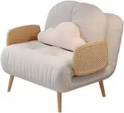 Sleeper Chair Folding Sofa Bed, Convertible Chair Multi-Function Ottoman, Couch Bed with 5 Position Adjustable Backrest, Space Saving Design, for Bedroom, Living Room Convertible(White,75cm)