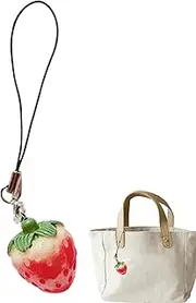 [Xvilmaun] Strawberry Pendant Phone Charm - Strawberry Phone Strap - Bag Pendant Ornament Lanyards Phone Charm Strap | For Phone Cases, Bags, Keys Or Any Other