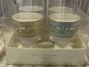 Pottery Barn Elegant Floral Egg Cups Set Of 4 All Different Colors New