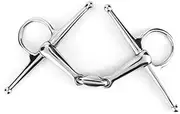 TopHomer Full cheek stainless steel horse snaffle bit ring, three section full cheek snaffle horse riding rotary directional aid roller ring (127mm)