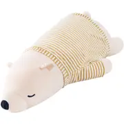 Super Cute Large Giant Sleeping Polar Bear with clothes Large plush Toy 105cm Cream