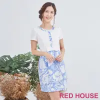 在飛比找momo購物網優惠-【RED HOUSE 蕾赫斯】花朵假兩件洋裝(淺藍色)