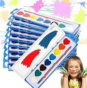 Heart Watercolor Paint Set, Valentines Paint Sets for Kids, Heart Shaped Watercolor Paint Set, Water Color Paints Washable, Valentine S Greeting Cards with Mini Watercolor Kids Paint Set (24Packs)