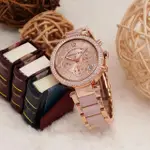 【MICHAEL KORS】MK PARKER 晶鑽三眼計時錶-粉X雙色/38MM(MK5896)