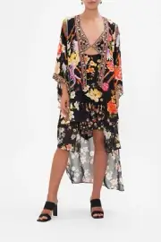Camilla L/XL SECRET HISTORY Kimono With Long Under Layer 100% Silk BNWT $849