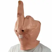 Halloween Funny Bizarre Despise Middle Finger Full Head Latex Mask Costume Props