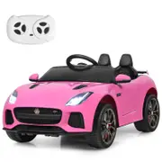 Babyjoy 12V Kids Ride On Car Licensed Jaguar F-Type SVR Battery Powered Car w/Remote Control Ride On Toys Pink