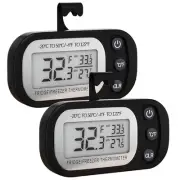 Digital Frigerator Thermometer 2 Pack, Refrigerator with Large LCD Screen, Stand