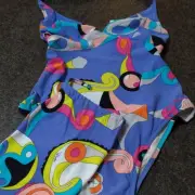 UNUSED EMILIO PUCCI Women's Swimsuit Iconic Abstract Pattern Blue Size M RARE