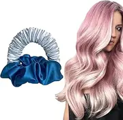 Ladies Heatless Curling Iron, Headband Heatless Curling Iron for Long Hair Sleep Overnight Silk Curling Iron Heatless Curling Iron Headband, Wave Curling Iron, Soft Foam Curling Iron (Blue)