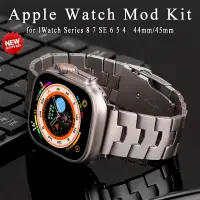 在飛比找蝦皮商城優惠-豪華不銹鋼錶帶金屬手鍊兼容 Apple Watch 8 Ul