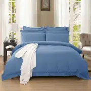 1000TC Tailored Double Size Quilt/Duvet Cover Set Greyish Blue Fabric Fantastic