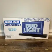 Bud Light LED Lightbox 12" x 2.5" Micro USB Power Man Cave Game Room Bar NEW