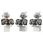 Digital Alarm Clock Astronaut Clock Decor for Figure Dining Table Desk