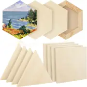 12 Pcs Wood Panel Boards for Painting 6'' Unfinished Wooden Canvas Panel Square